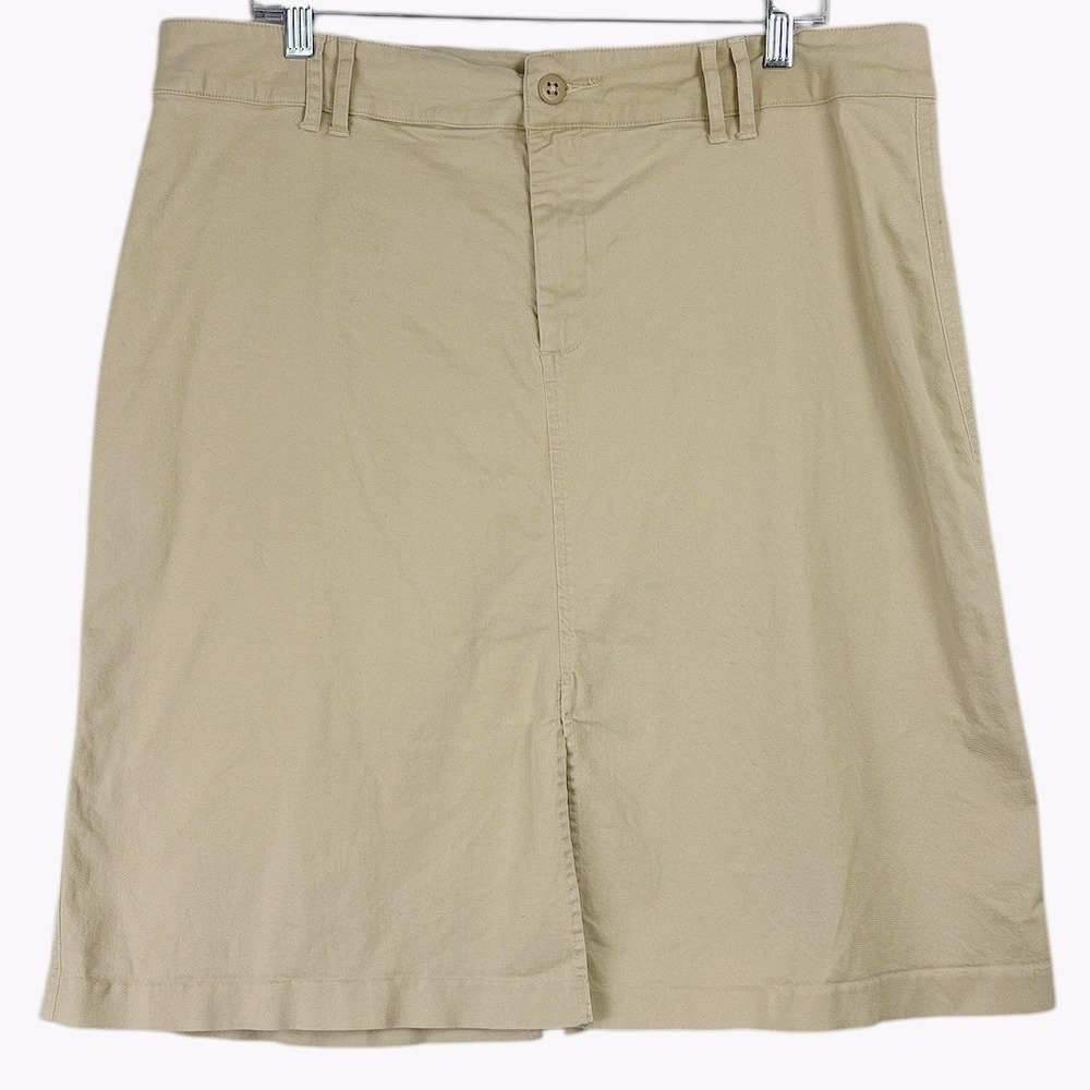 GAP Womens Khaki Beige Cotton Blend A-Line Career Casual Skirt Size‎ 16
